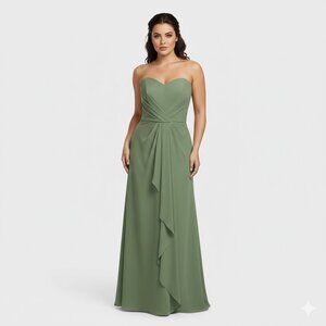 Social Bridesmaids Strapless Green Dress